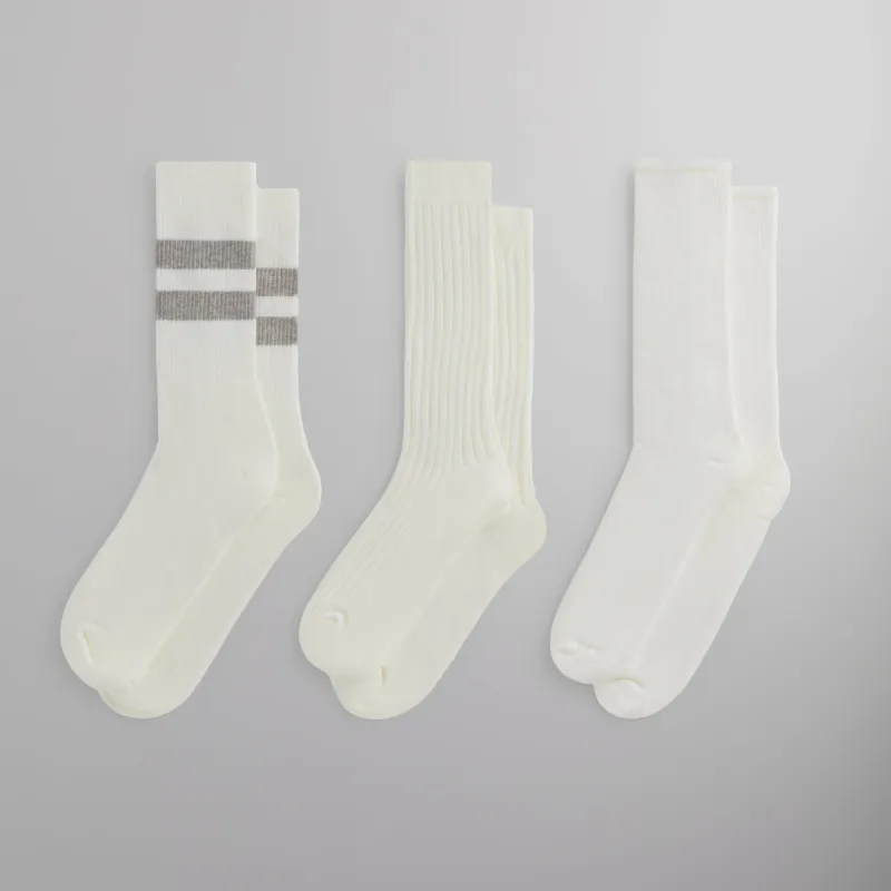 Kith Three Pack Mixed Cotton Socks -Silk sold by Kith