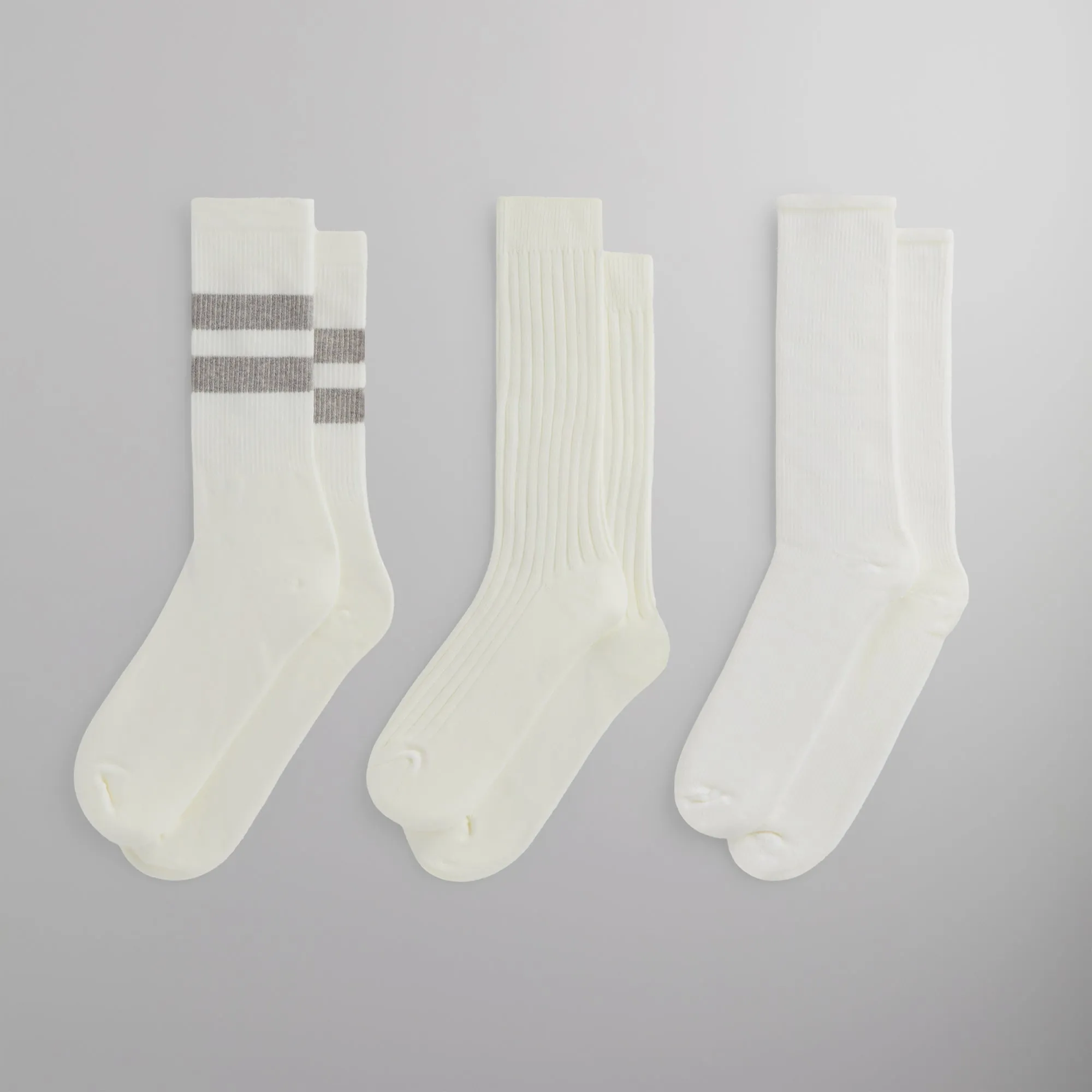 Kith 3-Pack Mixed Cotton Socks - Silk sold by Kith