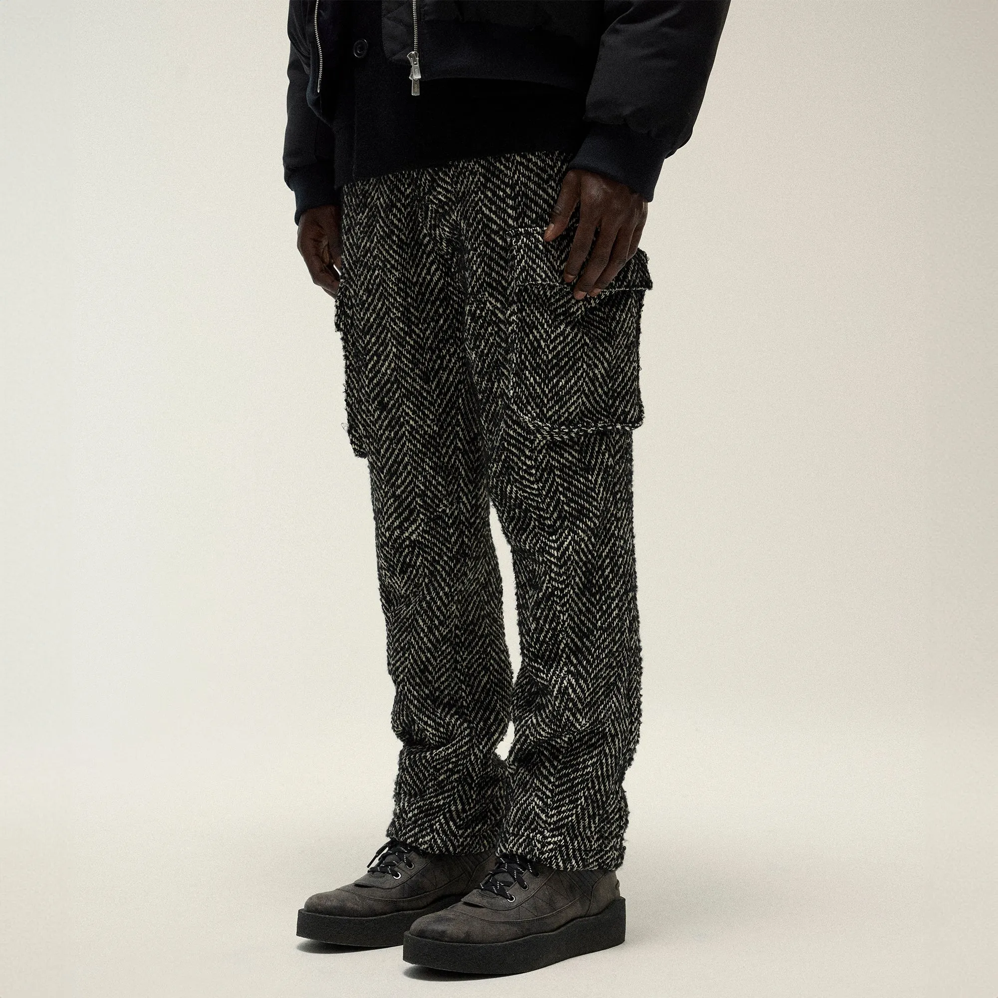 Kith Oversized Herringbone Bristol Cargo Pant - Black sold by Kith product image thumbnail 3