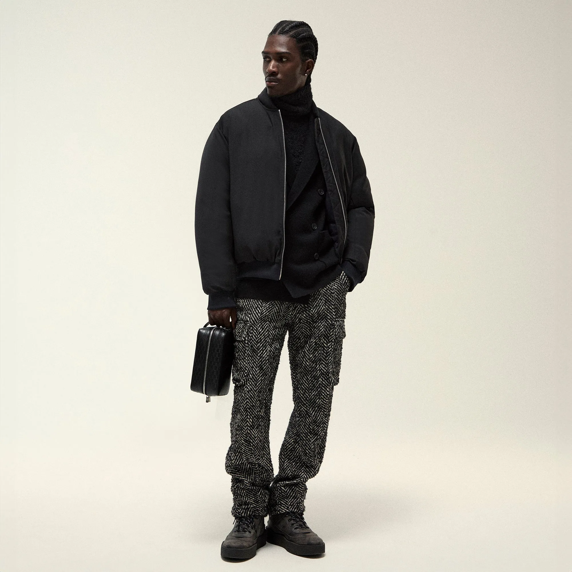 Kith Oversized Herringbone Bristol Cargo Pant - Black sold by Kith product image thumbnail 2