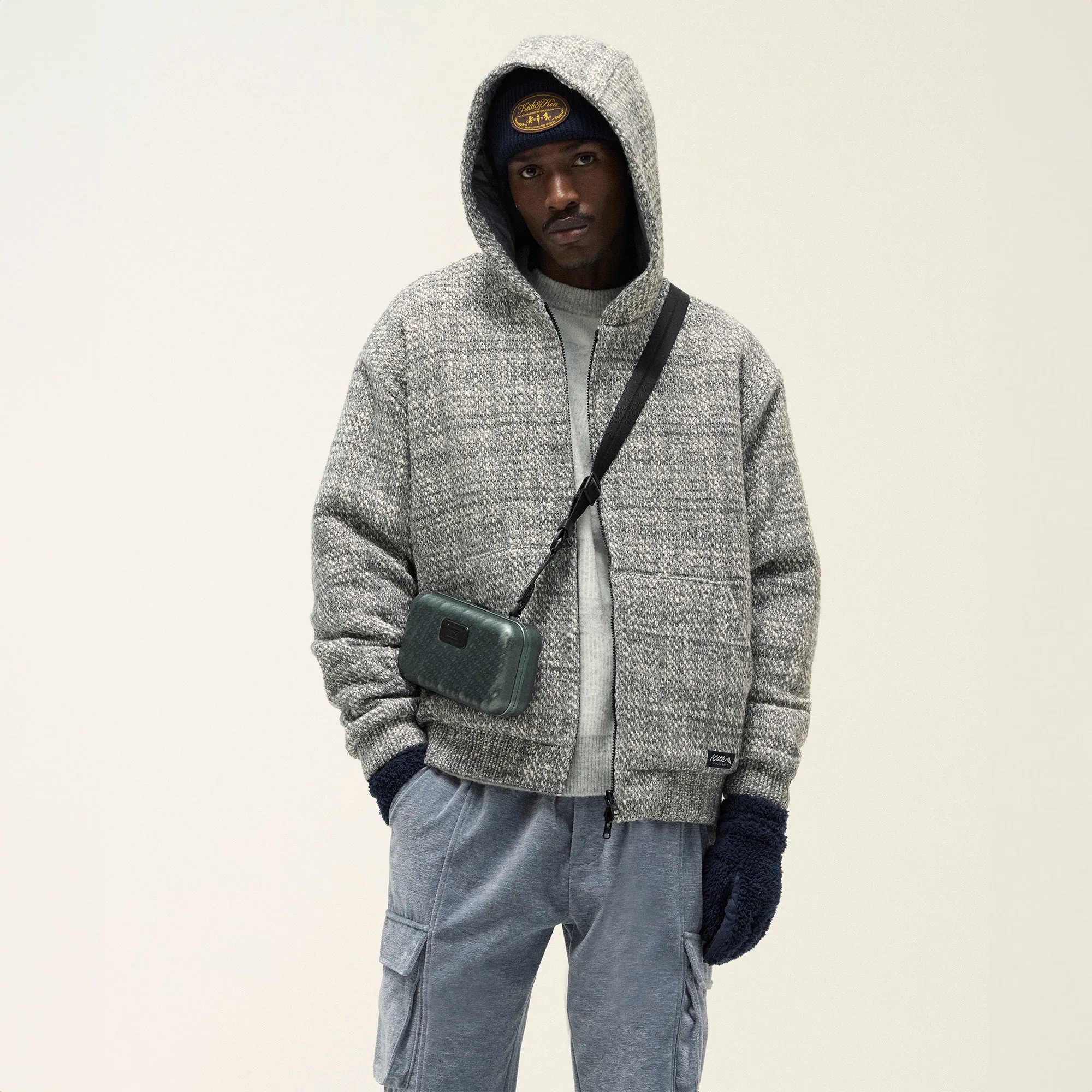 Kith Textured Tweed Sierra Hoodie - Fin sold by Kith product image thumbnail 2