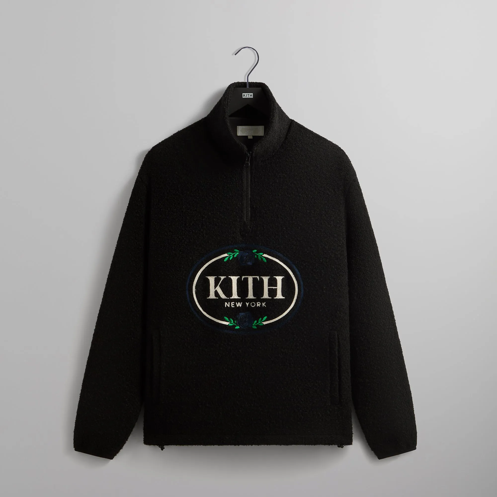 Kith Tweed Eric Quarter Zip Pullover - Black sold by Kith