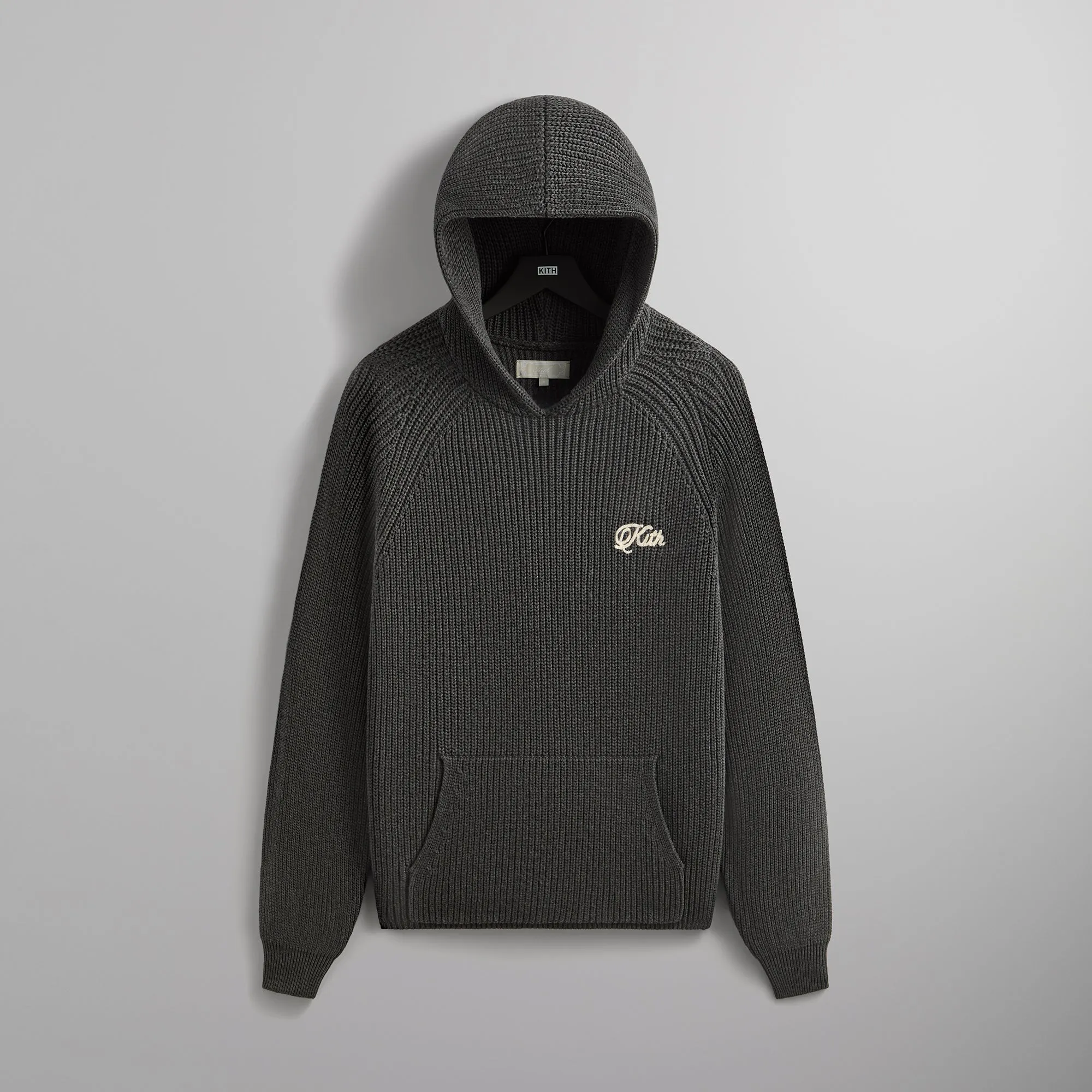 Kith Knit Miles Hoodie - Dark Heather Grey sold by Kith