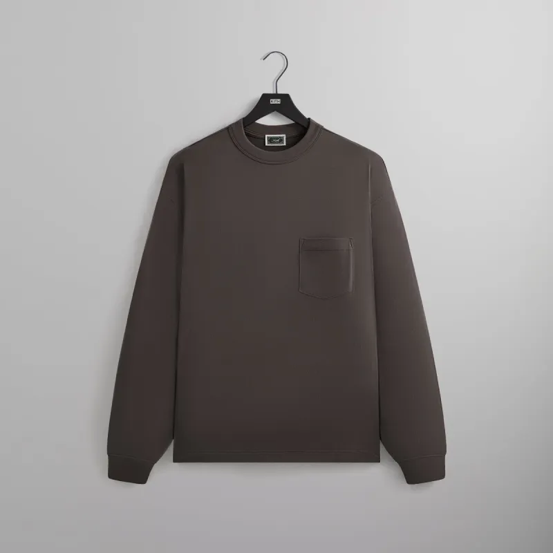 Kith Long Sleeve Leonard Pocket Tee - Somber sold by Kith