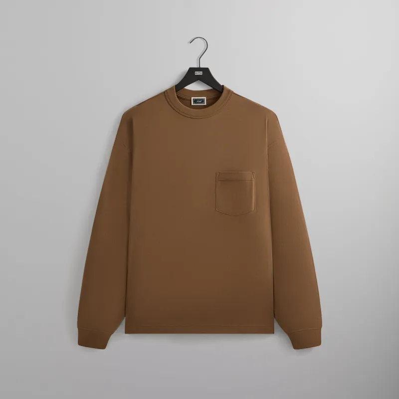 Kith Long Sleeve Leonard Pocket Tee - Earth sold by Kith
