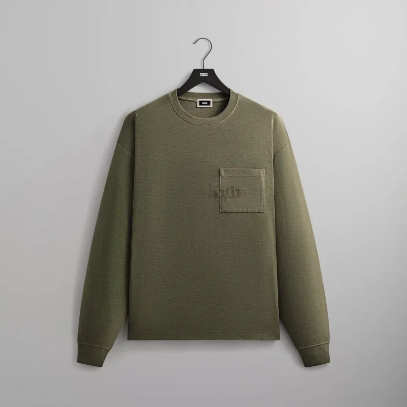 Kith Long Sleeve Quinn Tee - Misty Fog sold by Kith