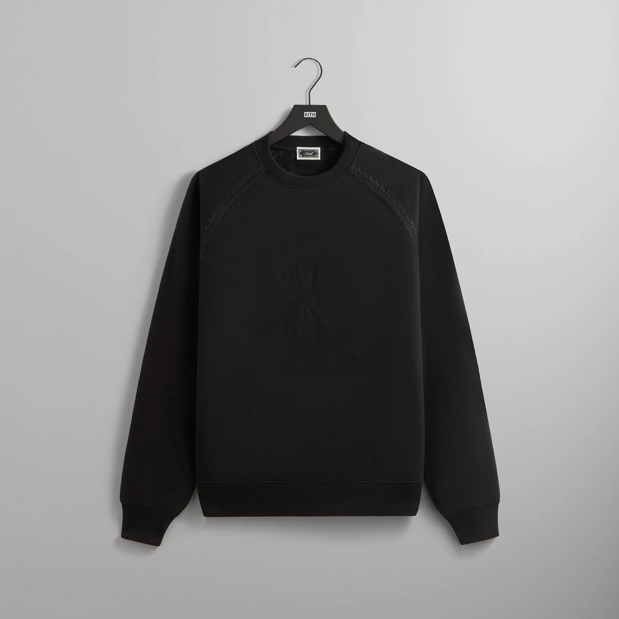 Kith Vale Raglan Crewneck - Black sold by Kith