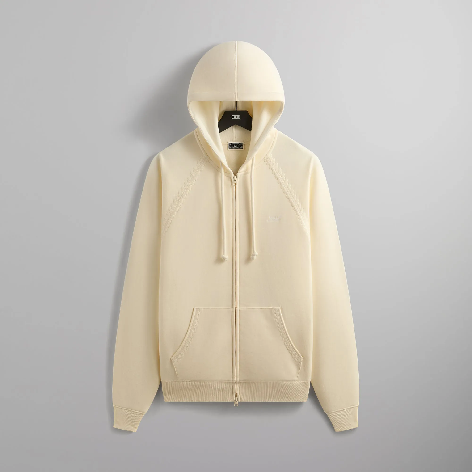 Kith Vale Raglan Full Zip Hoodie - Sandrift sold by Kith