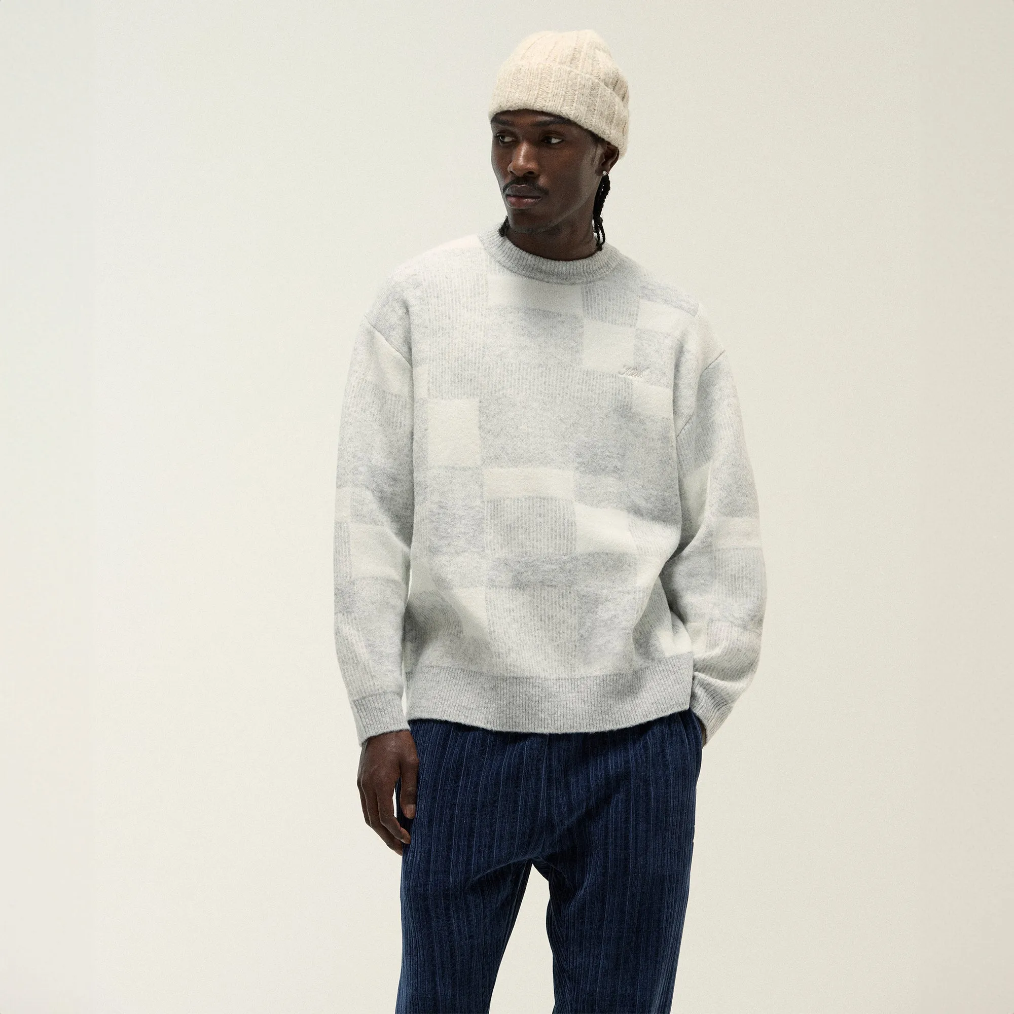 Kith Lewis Check Sweater - Light Heather Grey sold by Kith product image thumbnail 2