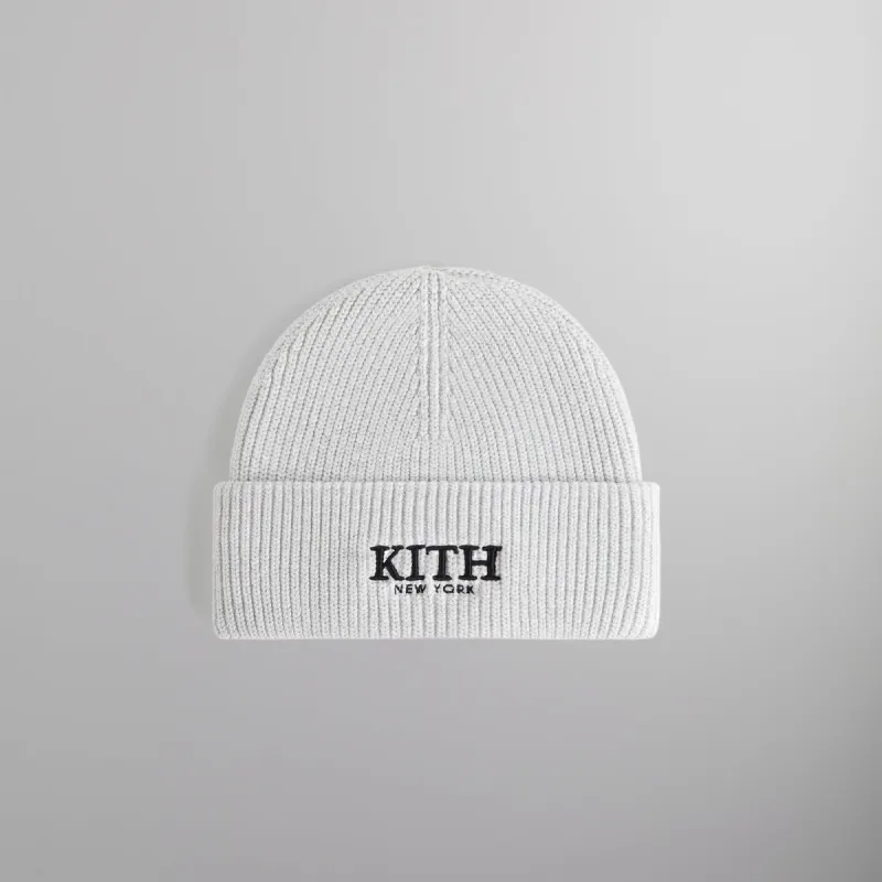 Kith Serif Mia Beanie - Light Heather Grey sold by Kith