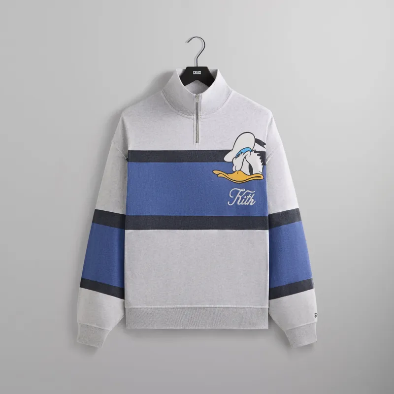 Disney | Kith for Donald Duck Quarter Zip Fleece Wyona Sweatshirt - Light Heather Grey sold by Kith