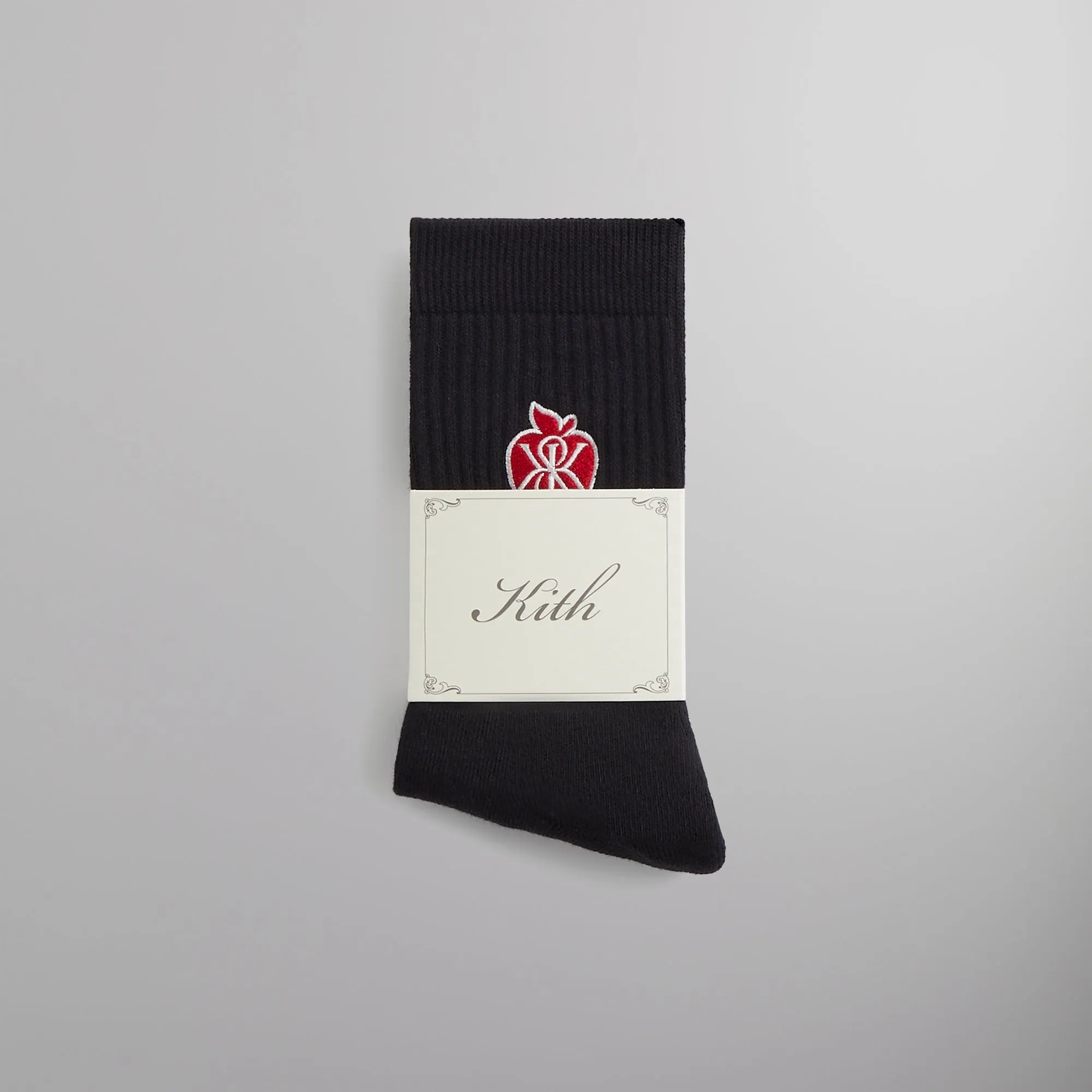 Kith Apple Crest Embroidered Socks - Black sold by Kith product image thumbnail 2