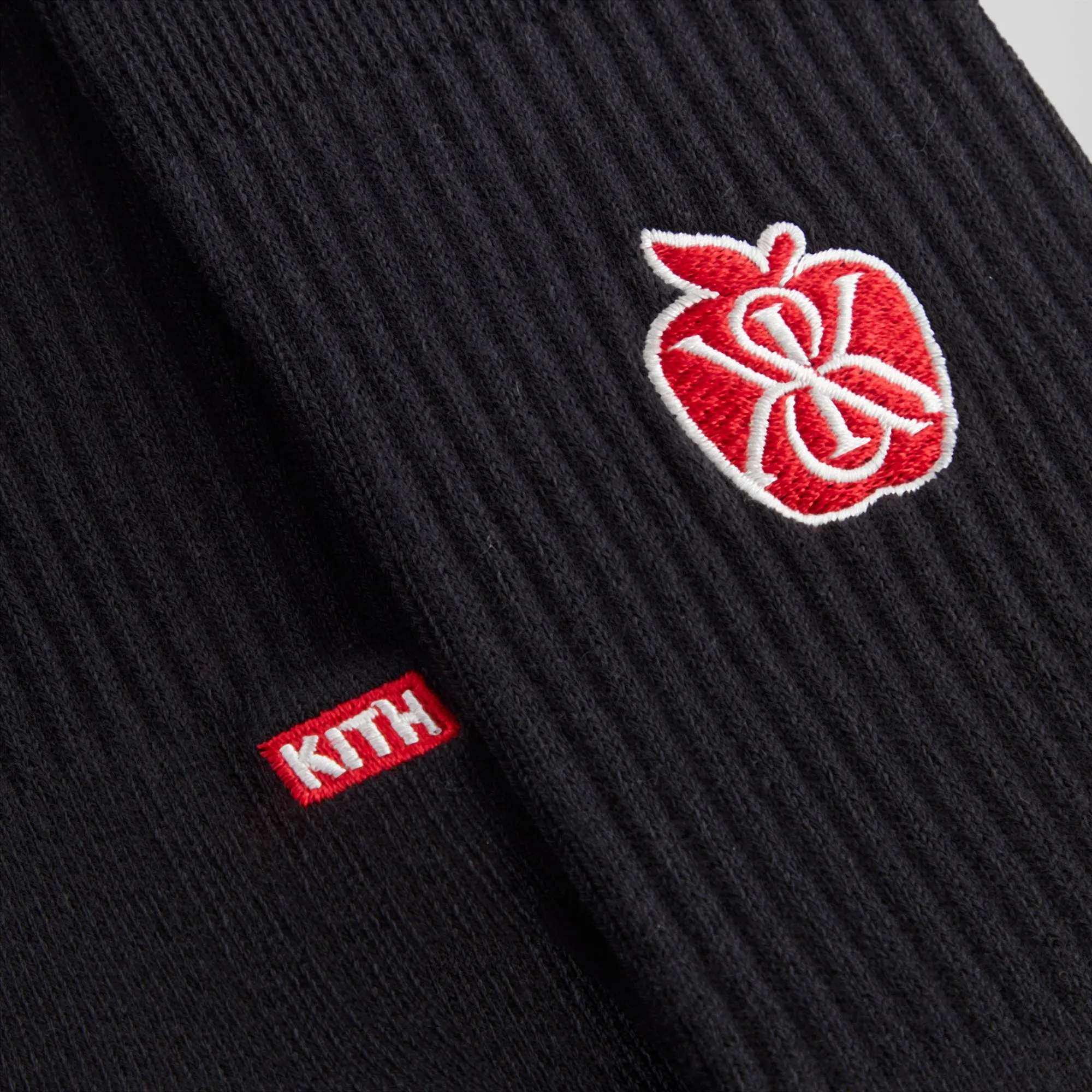 Kith Apple Crest Embroidered Socks - Black sold by Kith product image thumbnail 3