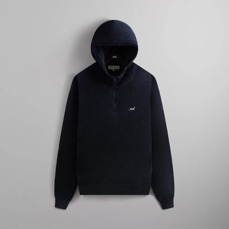 Kith Bonded Waffle Coleman Quarter Zip Hoodie - Nocturnal sold by Kith