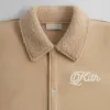 Kith Faux Shearling Long Sleeve Boxy Collared Overshirt - Stolid sold by Kith