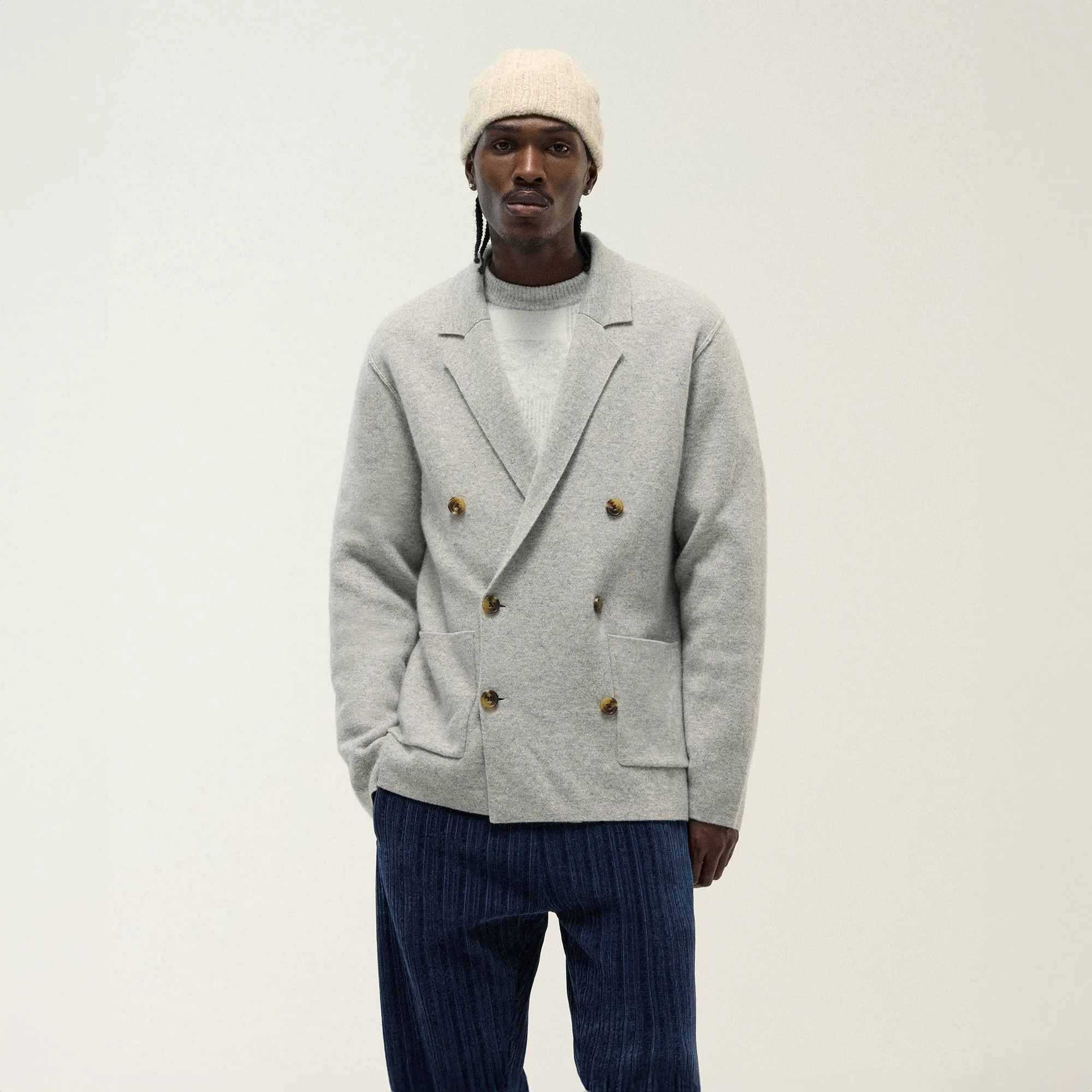 &Kin Cashmere Raya Double Breasted Blazer - Medium Heather Grey sold by Kith product image thumbnail 2