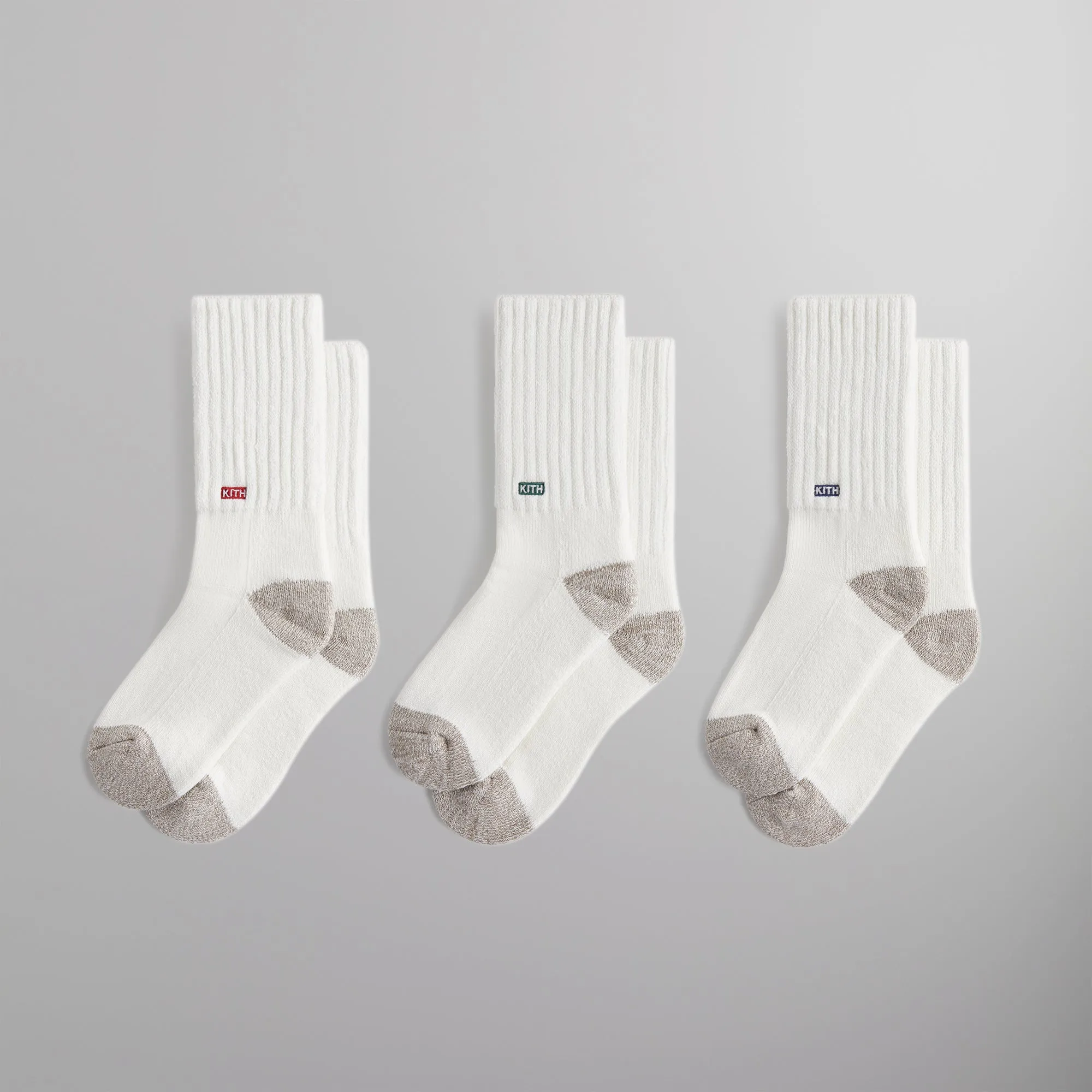 Kith 3-Pack Chunky Crew Socks - Silk sold by Kith