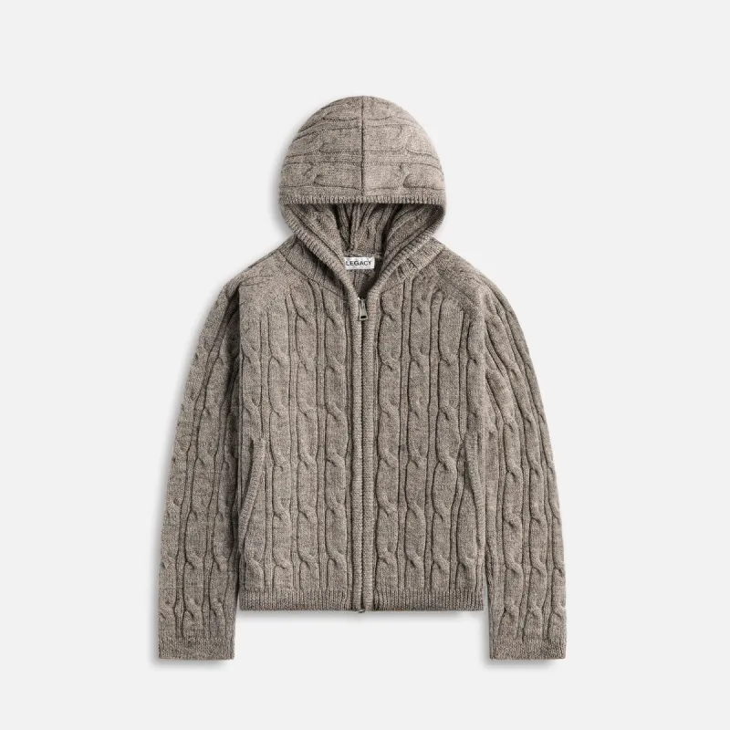 Our Legacy Level Hood Stable Melange Isles Wool Sweater - Grey sold by Kith
