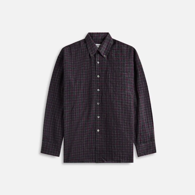 Our Legacy Borrowed Bd Shirt Sophomore Check Rural Wool - Grey / Purple sold by Kith