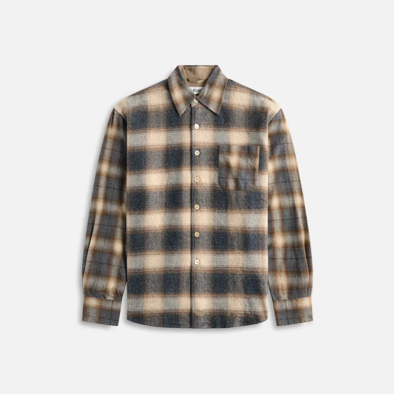 Our Legacy Above Shirt Doyle Check Lagger Flannel - Beige / Navy sold by Kith
