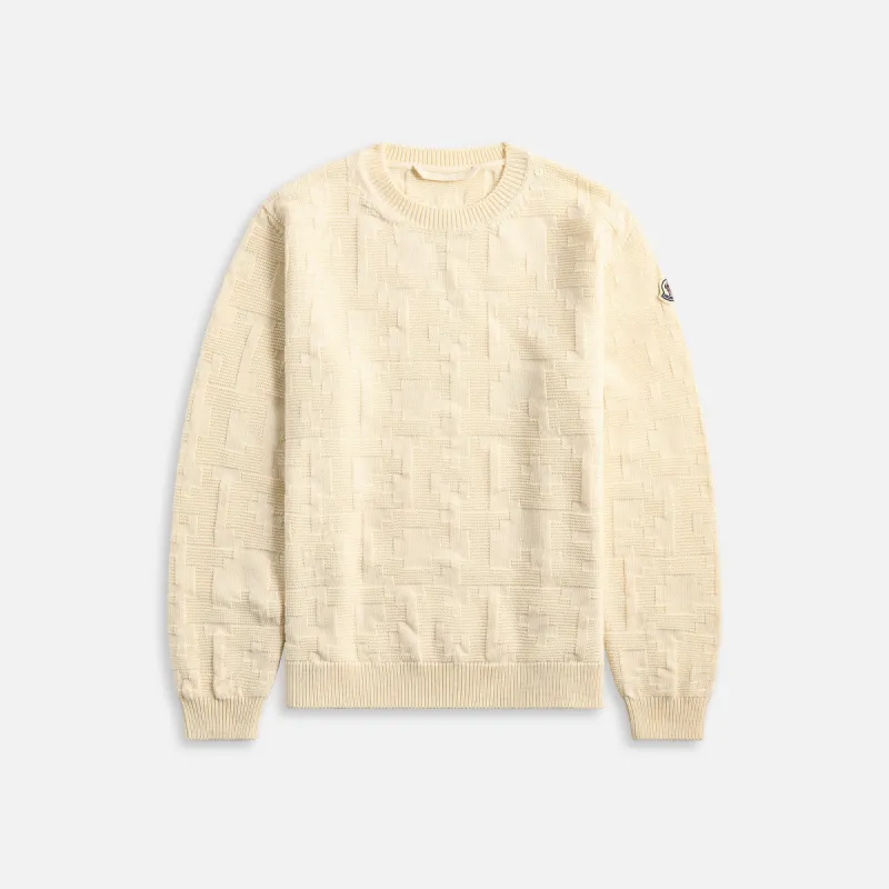 Moncler Wool Cordonet Crewneck - Sand Beige sold by Kith