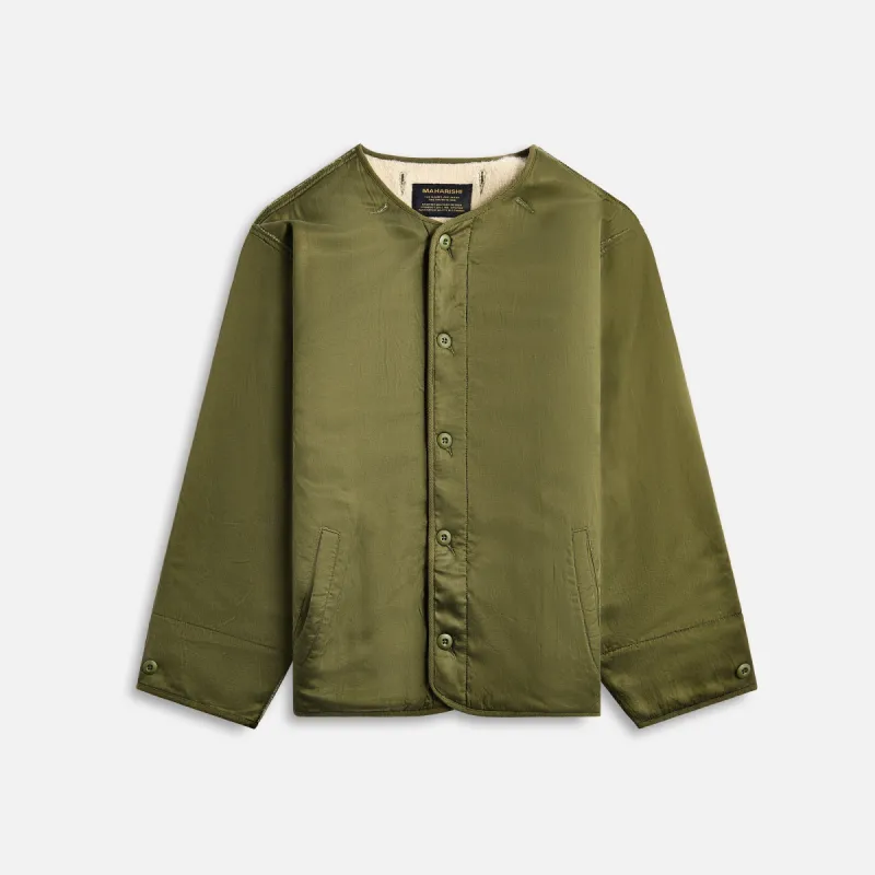 Maharishi Reversible M65 Wool Liner - Olive / Ecru sold by Kith