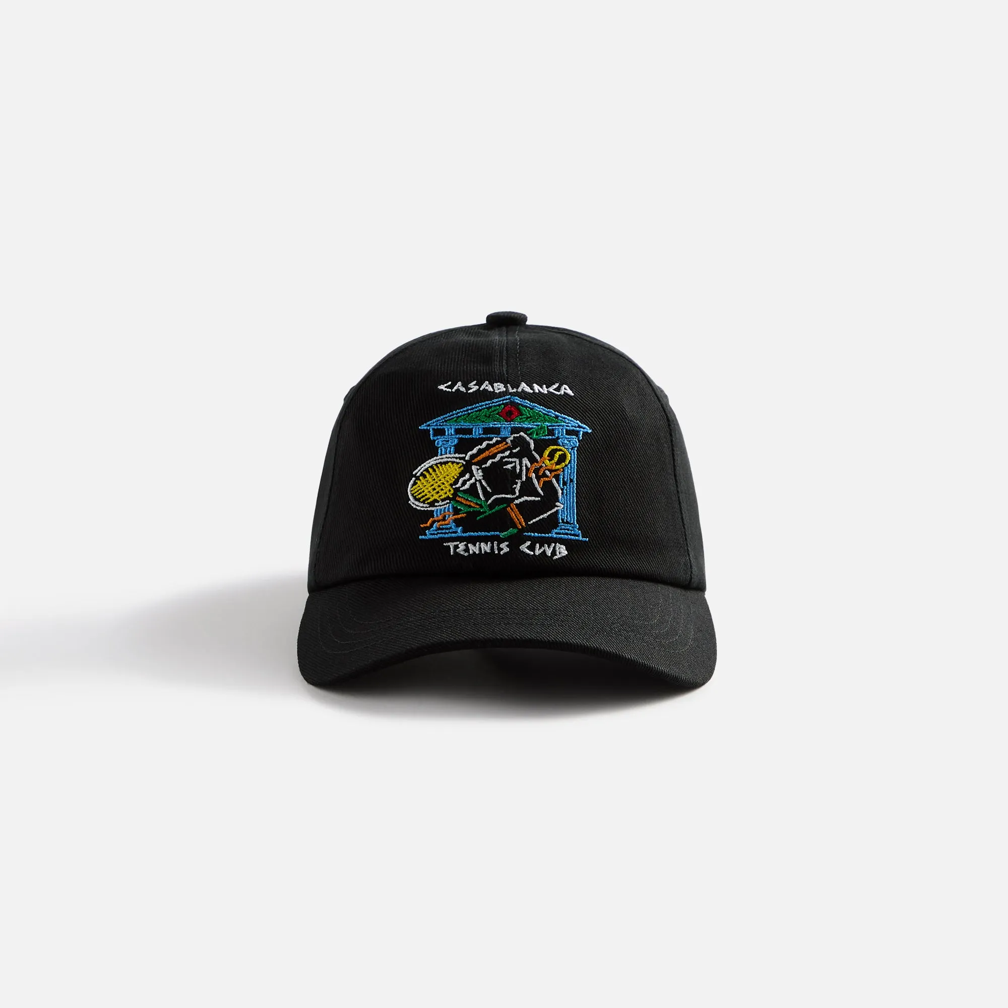 Casablanca Crayon Temple Tennis Club Embroidered Cap - Black sold by Kith