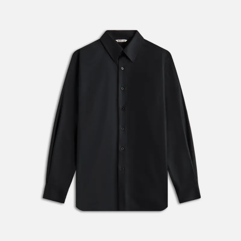 Auralee Super Light Wool Shirt - Black sold by Kith