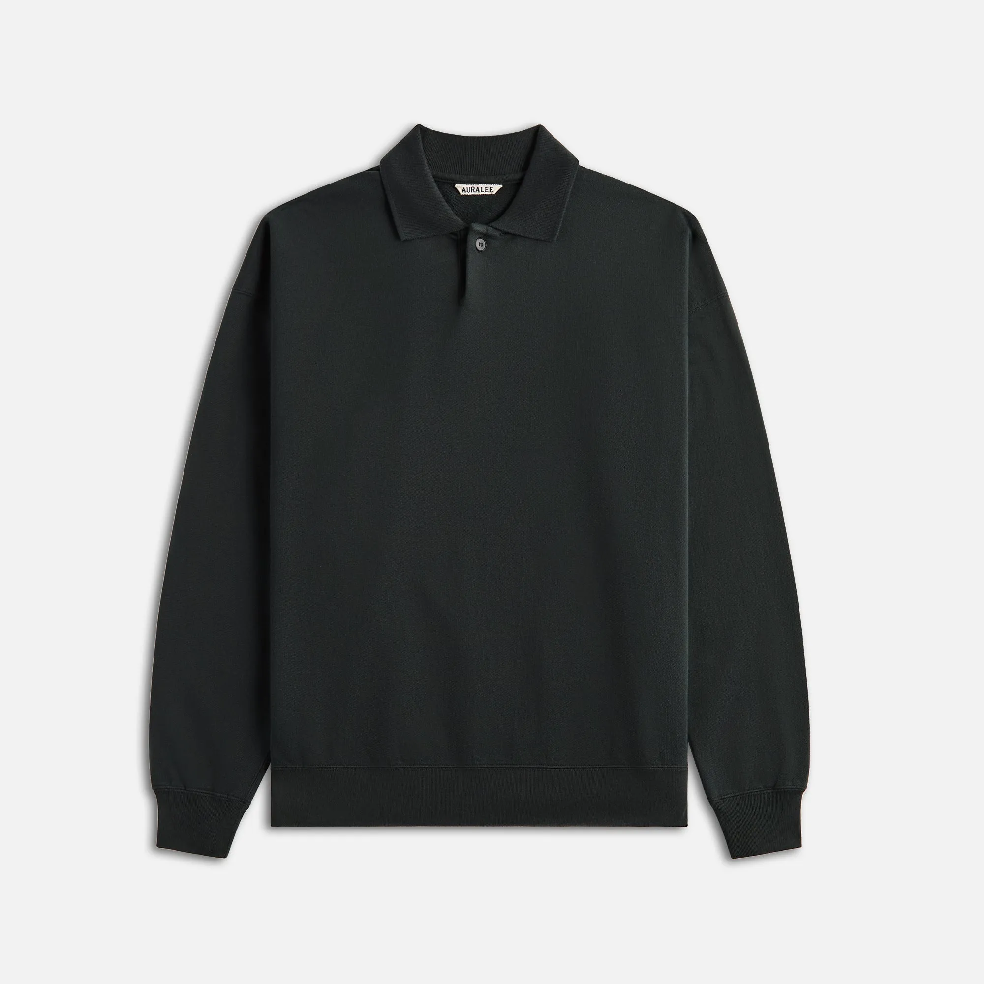 Auralee Pima Light Sweat Polo - Black sold by Kith