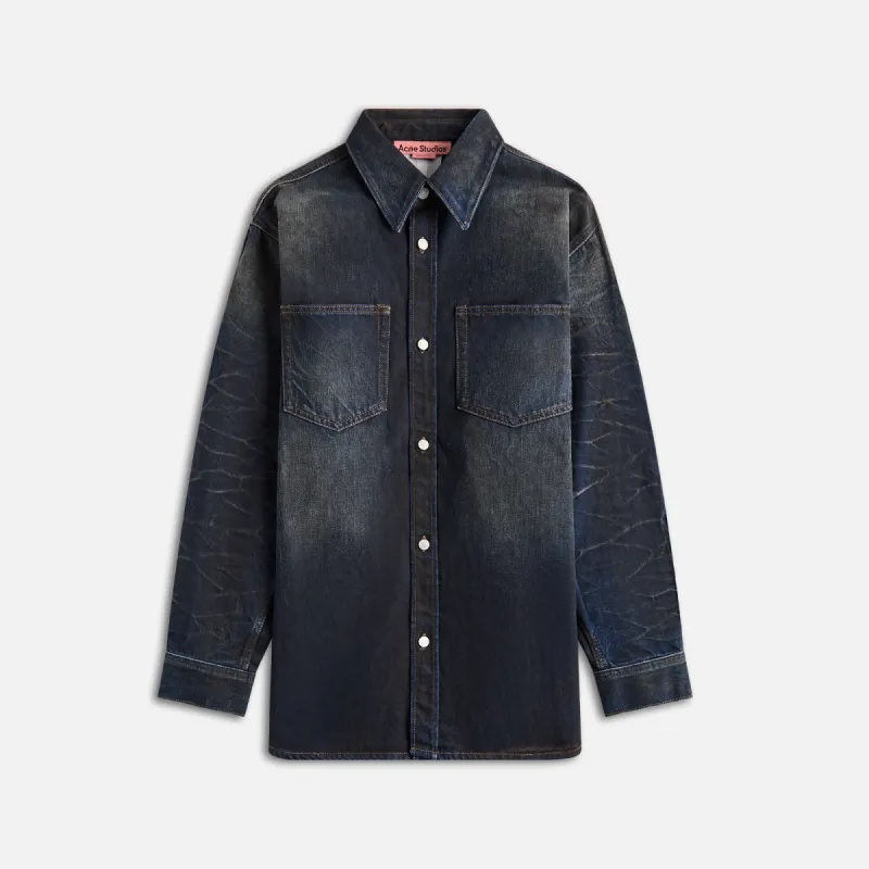 Acne Studios Karto U Darkside Unisex Denim Shirt - Dark Blue sold by Kith