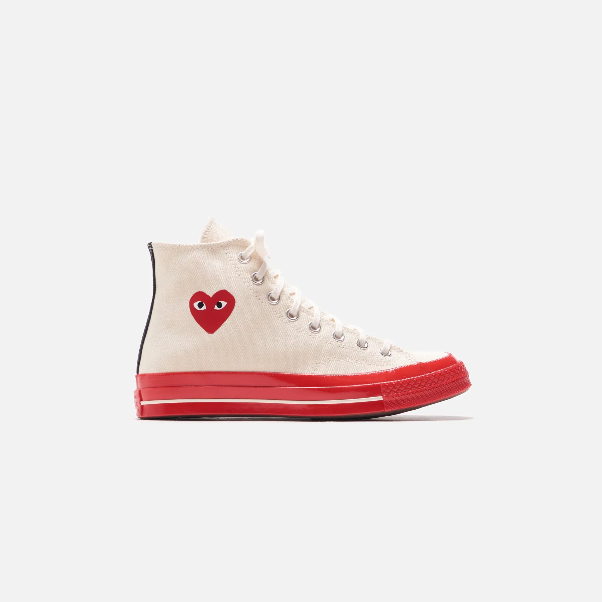 Converse x Comme des Garçons CDG Play Red Sole High Top - Off White sold by Kith