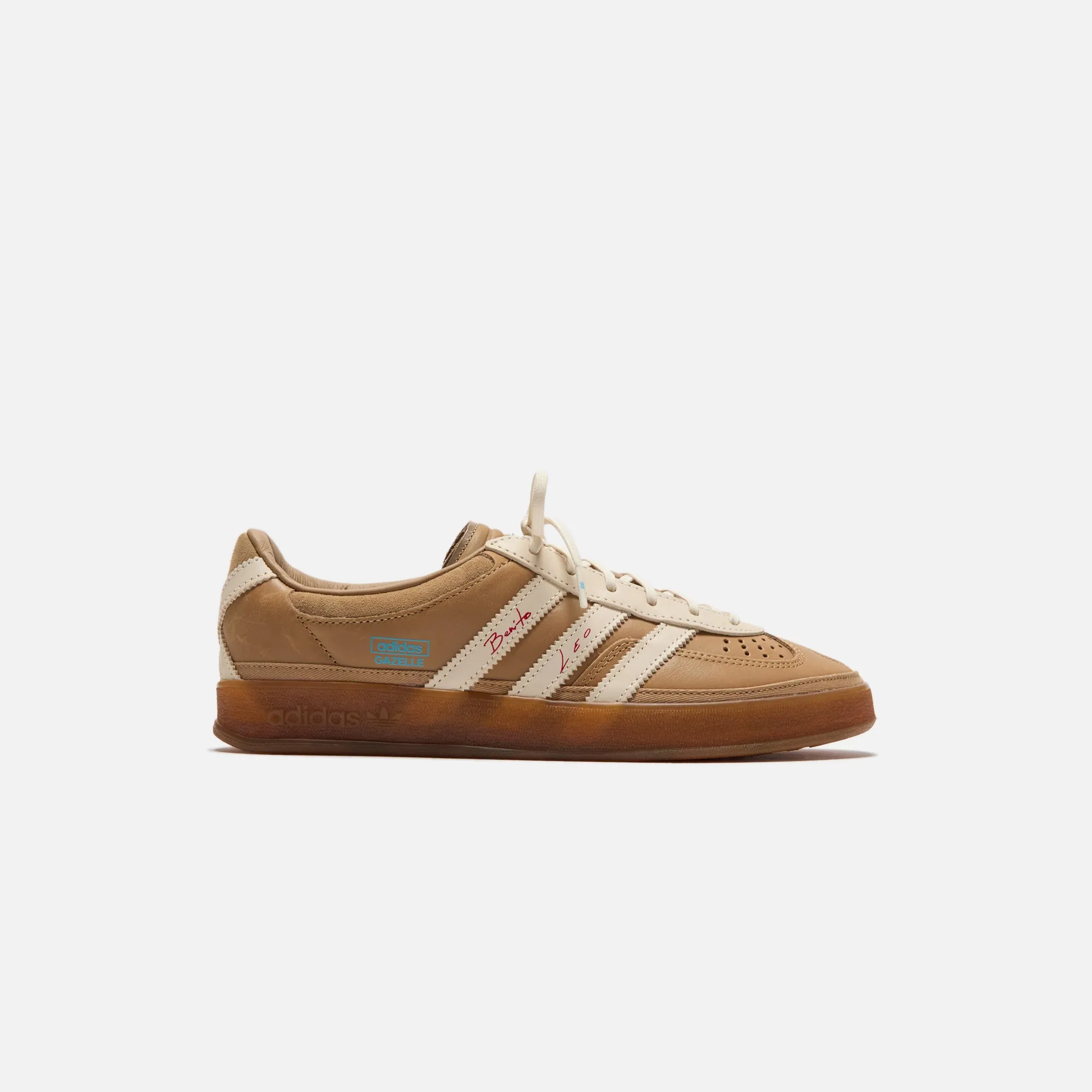 adidas x Lionel Messi x Bad Bunny Gazelle Indoor - Cardboard / Cream White / Wild Brown sold by Kith