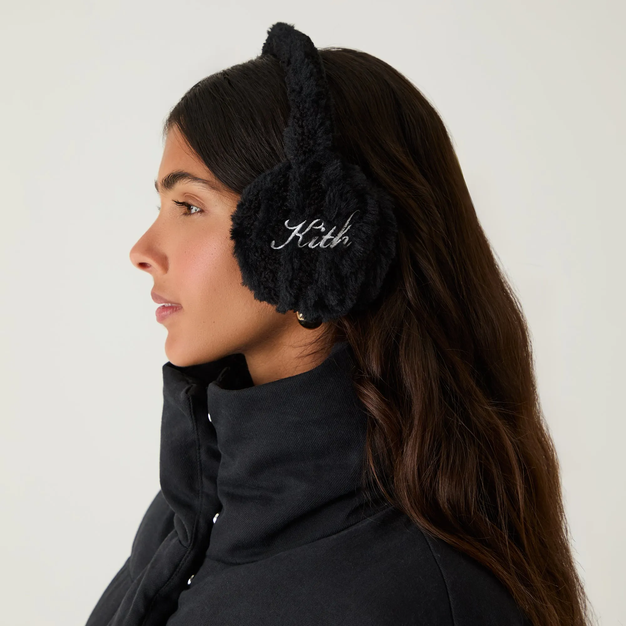 Kith Women Shearling Cable Knit Ear Muff - Black sold by Kith product image thumbnail 2