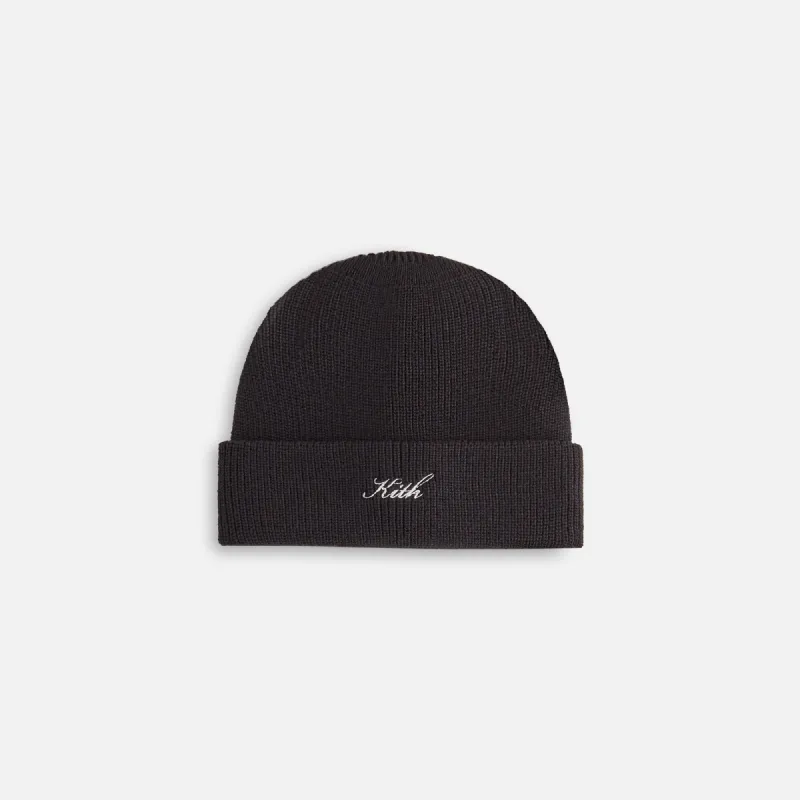 Kith Women Script Classic Beanie - Black sold by Kith