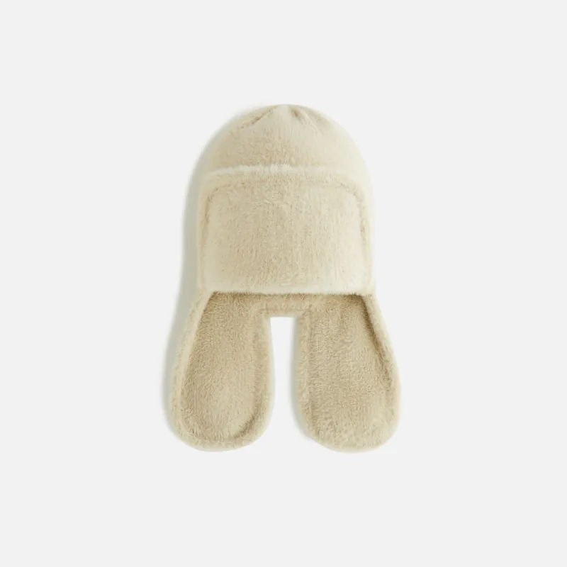 Kith Women Mohair Earflap Beanie - Oat sold by Kith