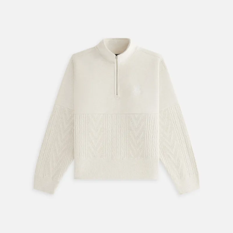 Kith Women Hunter Cable Panelled Quarter Zip - Sandy Heather sold by Kith