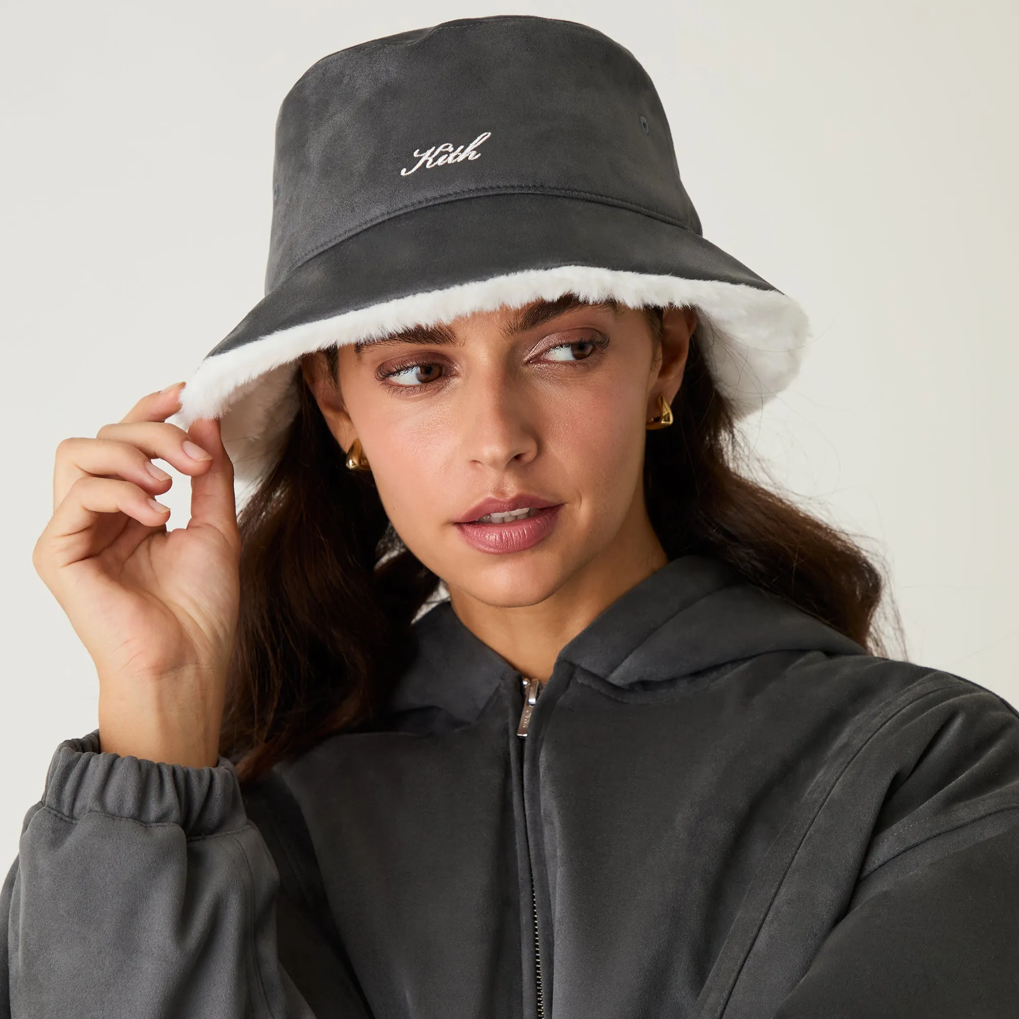 Kith Women Microsuede Bucket Hat - Asteroid sold by Kith product image thumbnail 2
