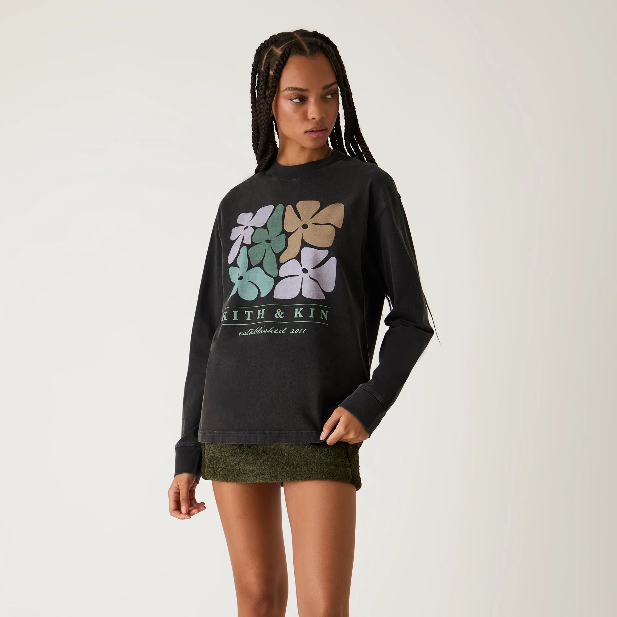 Kith Women Kith & Kin Floral Oversized Sonoma Long Sleeve - Black sold by Kith product image thumbnail 2