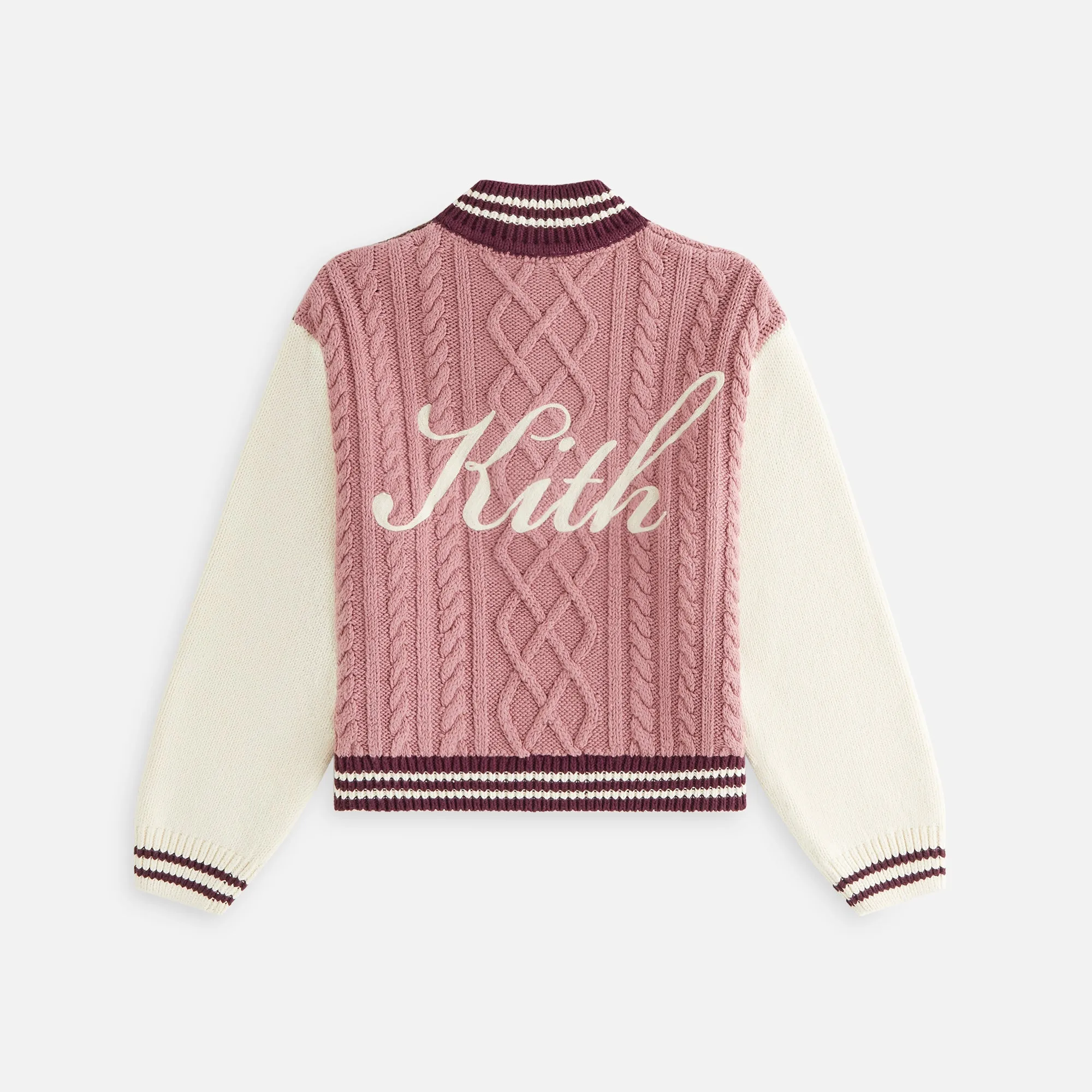 Kith Women Wyler Blocked Full Zip Sweater - Pink Opal sold by Kith product image thumbnail 4