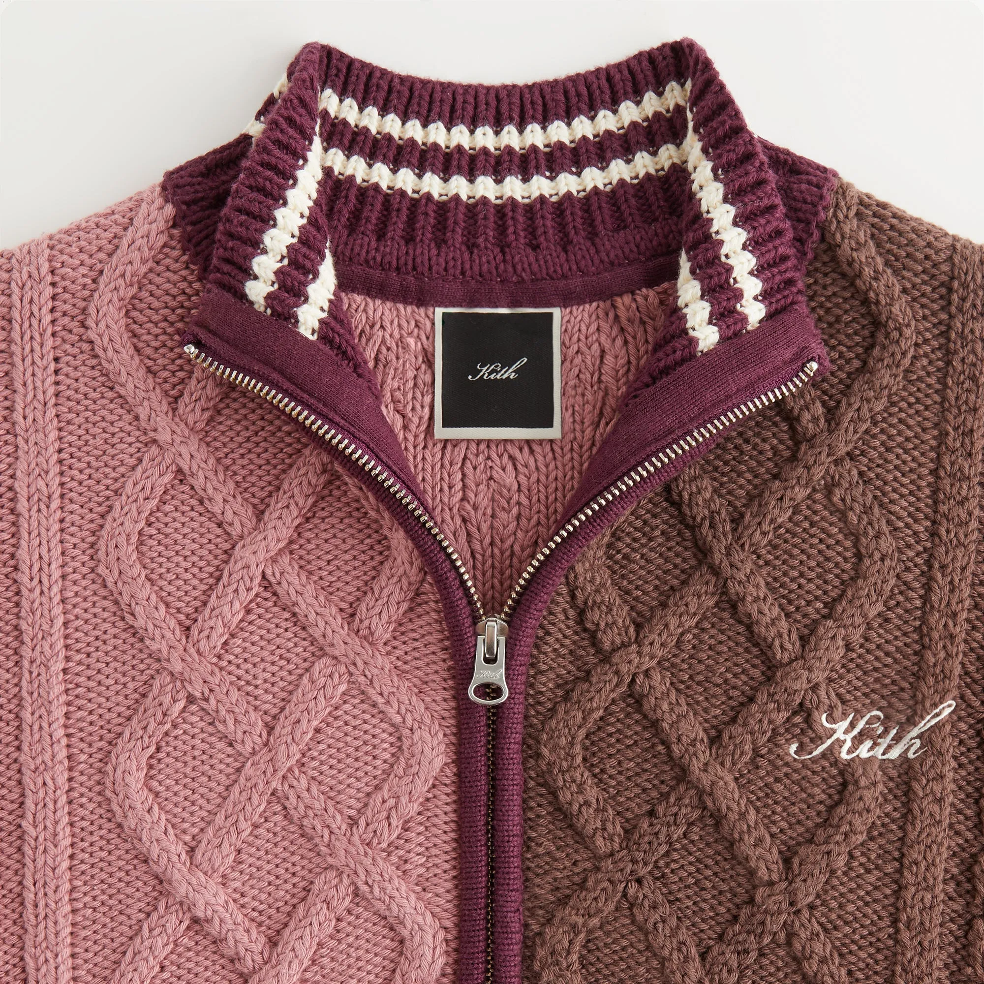 Kith Women Wyler Blocked Full Zip Sweater - Pink Opal sold by Kith product image thumbnail 5