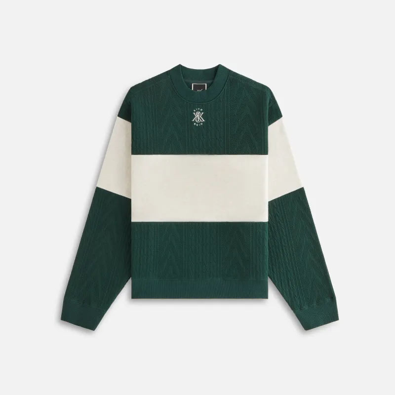 Kith Women Ashwin Cable Panelled Crewneck - Stadium sold by Kith