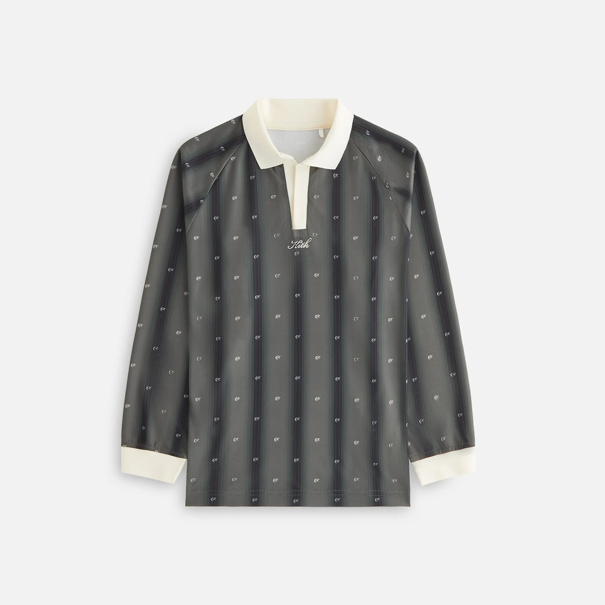 Kith Women Ridley Polo Monogram Long Sleeve Jersey - Black sold by Kith