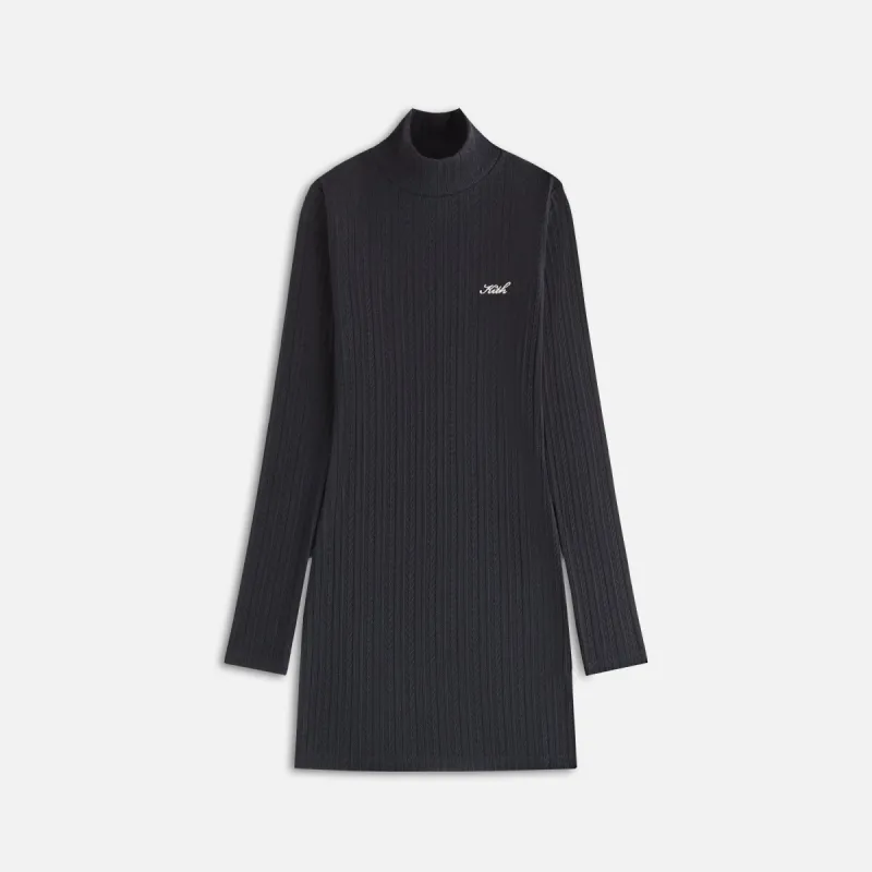 Kith Women Brier Pointelle Turtleneck Mini Dress - Black made by Kith