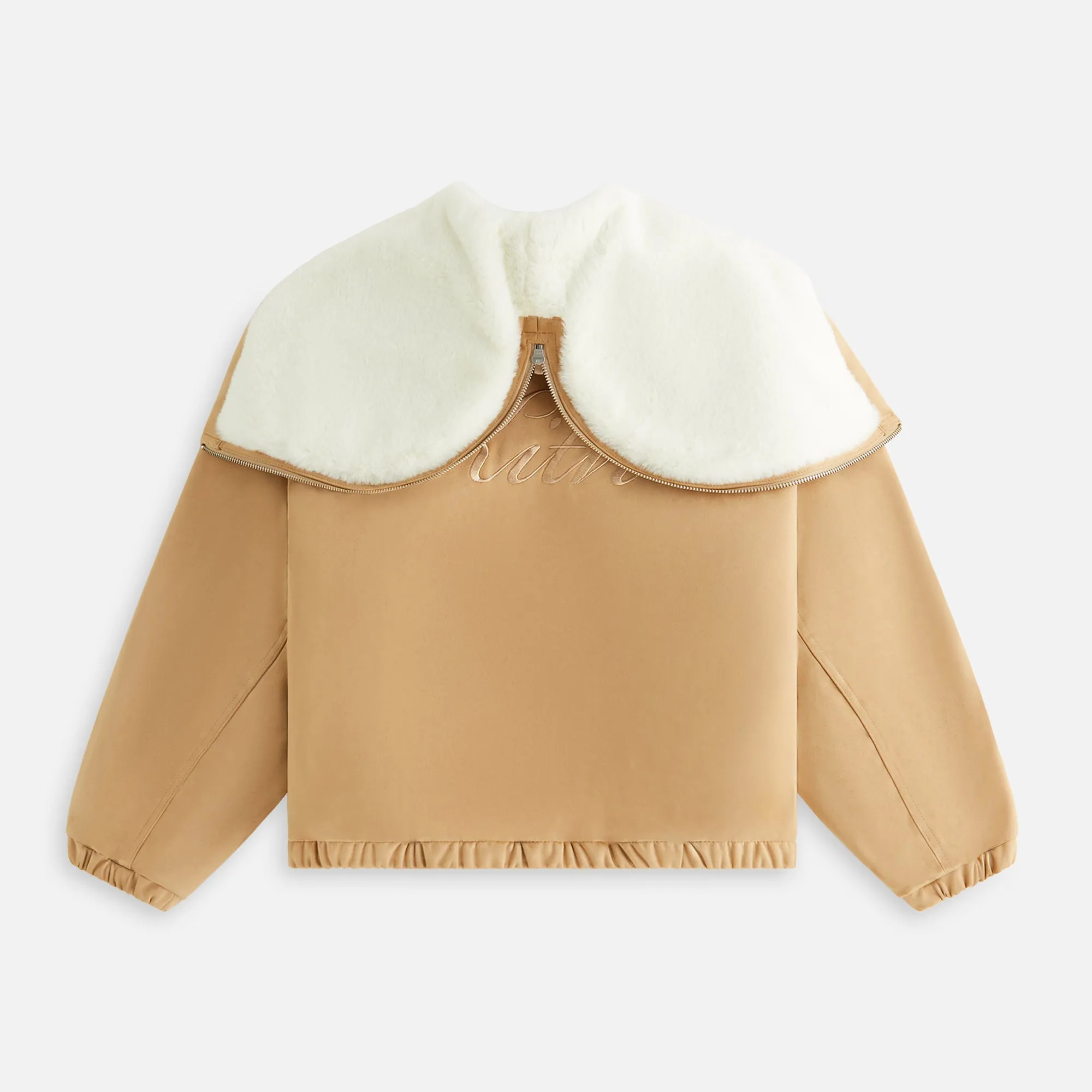 Kith Women Nylas Microsuede Zip Hooded Bomber - Birch sold by Kith product image thumbnail 5