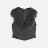 Kith Women Kyani Fur Collar Vest - Void sold by Kith