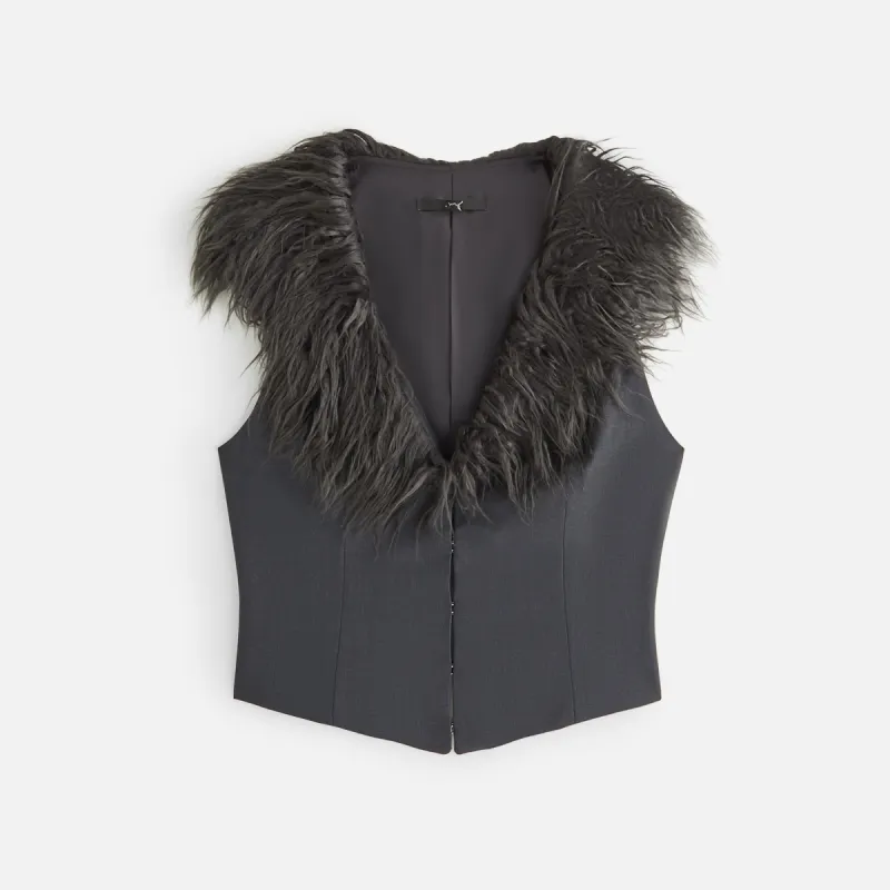 Kith Women Kyani Fur Collar Vest - Void sold by Kith