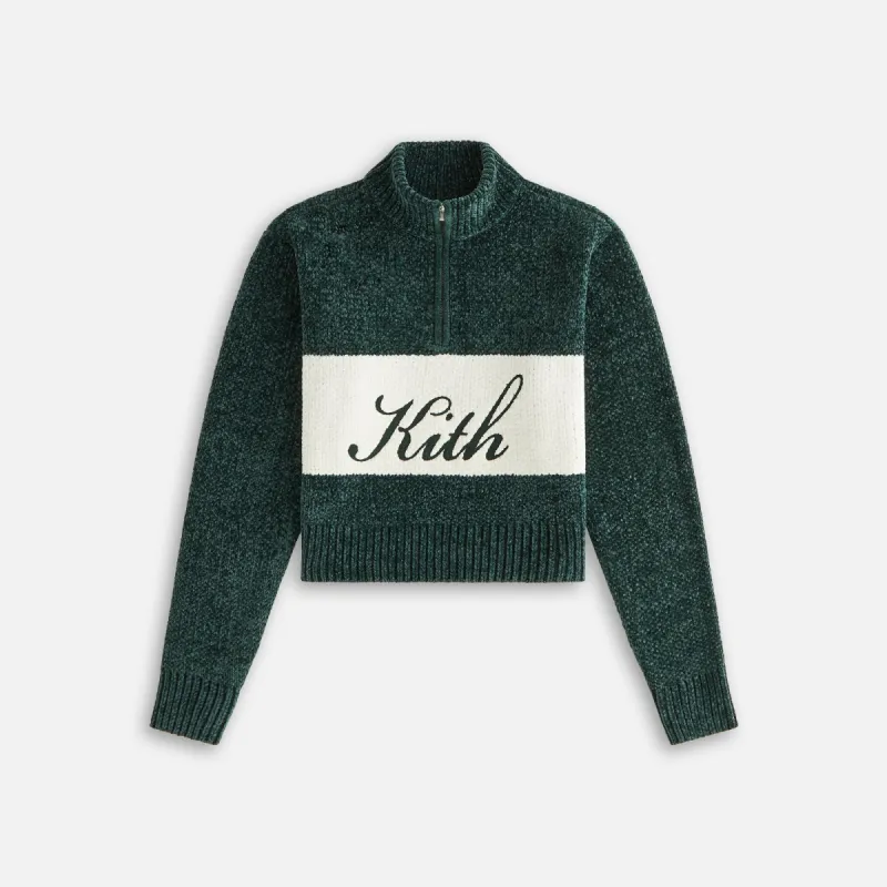 Kith Women Hunter II Chenille Script Quarter Zip - Stadium sold by Kith