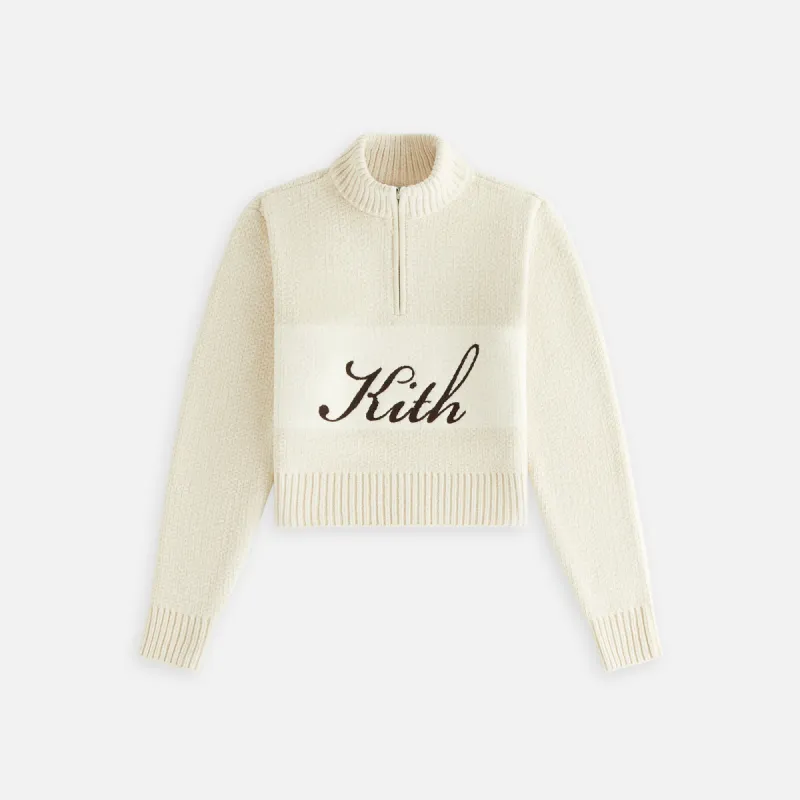 Kith Women Hunter II Chenille Script Quarter Zip - Waffle sold by Kith