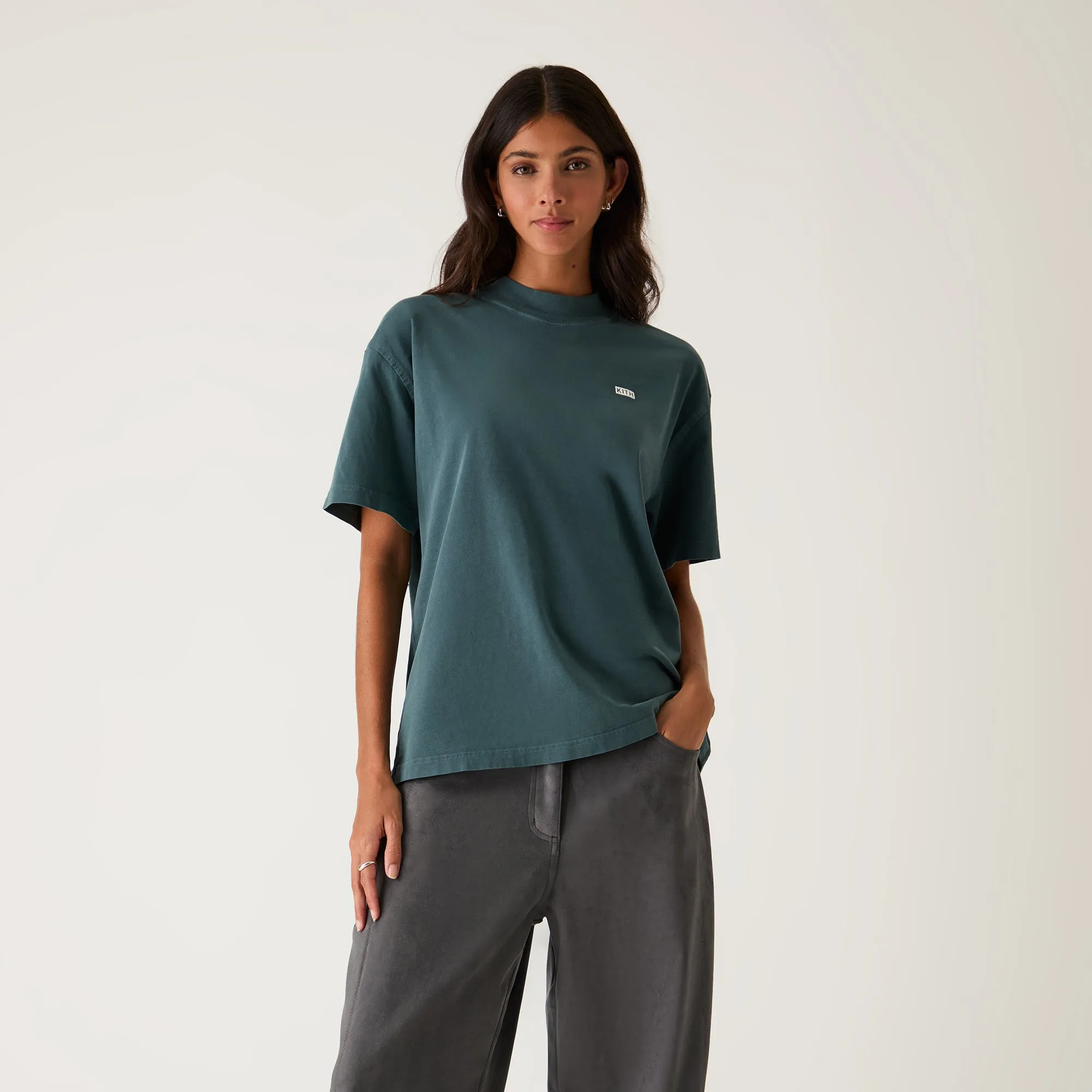Kith Women Mock Neck Vintage Sueded Tee - Anchor sold by Kith product image thumbnail 2