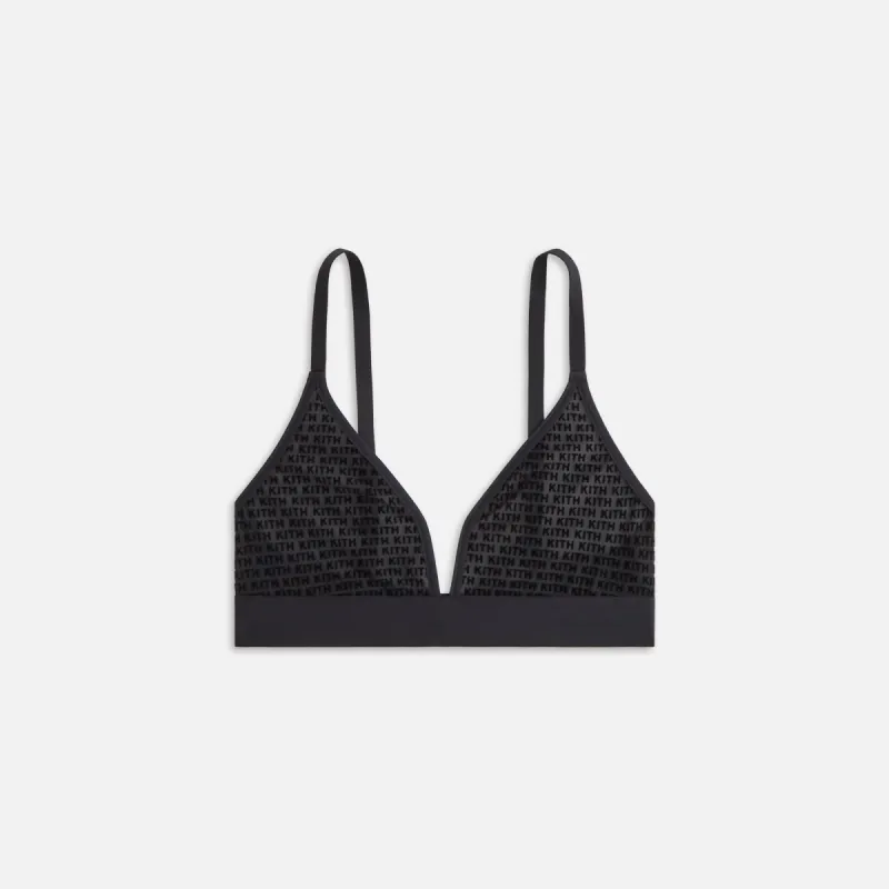 Kith Women Mesh Plunge Bralette - Black sold by Kith